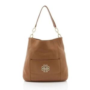 Tory Burch Leather Britten Hobo Tan/ Caramel Bag